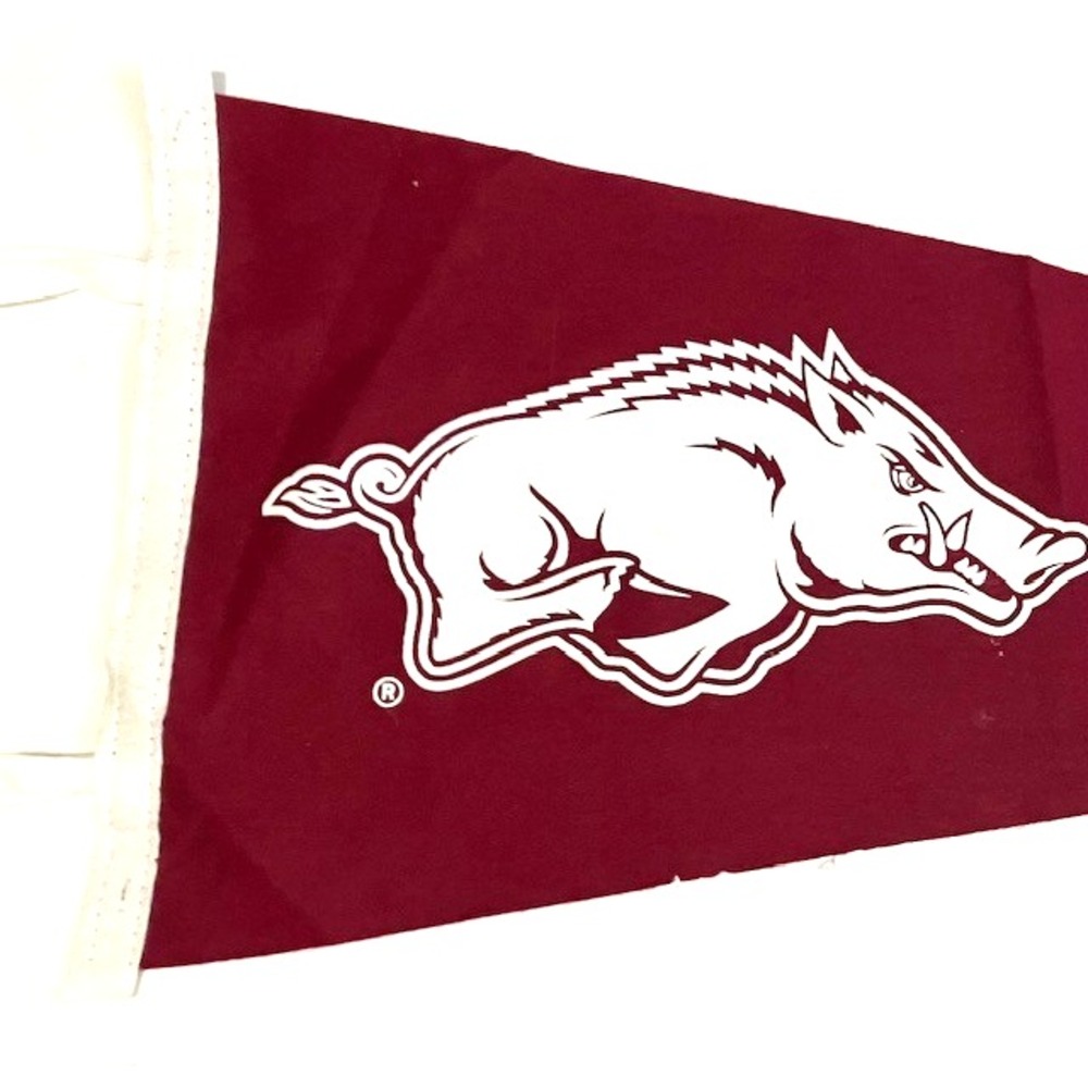 Arkansas Razorbacks Felt Pennant Flag - University Razorbacks Mascot Red White - Picture 3 of 3